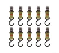 Camping S Hook Tripod Hanger 10-Pack Green Nylon | 10-pack for value set, for versatile tent rack use, army green color, simple clip-on design, tidy for camp organization