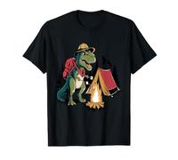 Camping Scouting Rex Dinosaur Kids Boys Girls Value Graphic T-Shirt