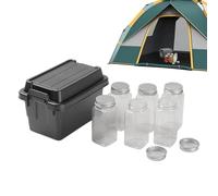 Camping Seasoning Jar, Condiment Organizer Case, 12 Empty Bottles with Durable Lids, Outdoor Accessory, Tool with Compact Design, Travel Equipment for Picnic and Hiking