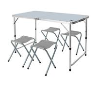 Camping set: table and 4 chairs, foldable into a suitcase