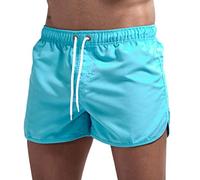 Camping Shorts Mens Athletic Shorts Stretchy Quick Dry Gym Running Shorts Comfy Soft Bodybuiding Shorts Fitness Walking Shorts with Pockets(Light Blue #3,XXL)