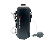 Camping Shower Bag - 12L PVC Black, Foldable Water Container, Showerhead Hose Assembly, Solar Warm Supply | Great For Outdoor Adventure Washing, Backpacking Hygiene Routine, Road Trip Cleaning Setup