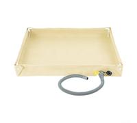 Camping Shower Base Portable Foldable Tray with Drain Pipe Oxford Cloth Base for Privacy Tent 80 x 80 x 10 cm(Yellow)