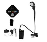 Camping Shower - Portable Outdoor Shower, Rechargeable Travel Pump | Hand LED Display with 3 Spray Modes, Camp Waterproof USB Charging, Compact Kit for Bathroom, Garden, Beach