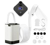 Camping Shower, Portable Shower, Indoor/Outdoor Shower Rechargeable Travel Shower with Suction Cup, Hook, USB Cable, Storage Bag for Camping Garden Home Pet Cleaning,5200mAh Battery,3-Speed Adjustable