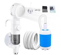 Camping Shower Pump - Rechargeable Electric Shower Pump - Electric Sprayer Head for Car Washing Tent Bathroom Garden Beach Rv Pet Bath Hiking