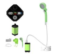 Camping Shower | Rechargeable Travel Shower with LED Display | Waterproof Outdoor Pump with 3 Modes for Garden Beach Washing Pets and Car Wash