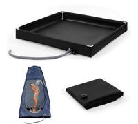 Camping Shower Tray, Foldable Shower Base, Camping Shower Base, Portable Showers Pan with Drain Pipe, Showers Tent Awning Base, Non-Slip Bathing Tray for Indoor Outdoor
