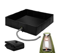 Camping Shower Tray - Tent Shower Tray 41x10 Inches Good Waterproof Construction | Raised Height Basin with PVC Drainage Hole, with Drain Hose Clip, Canopy