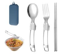 Camping Silverware Set, Portable Silverware Set with Case - Portable Travel Silverware, Stainless Steel Portable Utensil Travel Cutlery Sets Including Spoon