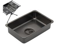Camping Sink - Thirty-six Point Five By Twenty-Five By Ten Three Centimeters Stainless Steel Outdoor Kitchen Basin, Point Litre Multi-Function Dish Tray With Drain Plug, Lightweight Portable Laundry