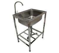 Monster Shop Stainless Steel Camping Sink - Portable, Silver
