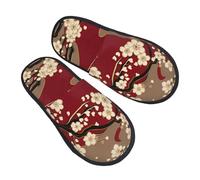 Camping Slippers Japanese Weeping Flower Warm Slipper Soft Sleepers Winter House Shoes For Bedroom Women & Men M