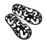 Camping Slippers Question Mark Pattern Anti-Slip Sole House Shoes Warm Sleepers Autumn Slipper For Travel Indoor L