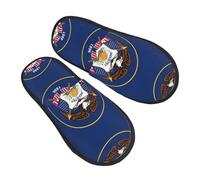 Camping Slippers Utah Flag Slipper Non Slip Fuzzy Slippers Warm Indoor Slipper For Travel Casual Bedroom M