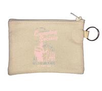 Camping Society Let's Sleep Under The Stars May The Mountains Be with You Key Chain Coin Purse Beige