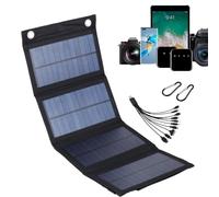 Camping Solar Panels, Foldable Solar Panel | Waterproof Portable Solar Panel 20W, Portable 5V USB Powered Stations for RV and Boat Trips, Charge