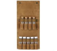 Camping Spice Jar Organizer, Canvas Condiment Storage Bag for Outdoor Hiking, Foldable Seasoning Bottle Holder with Hanging Loops, Khaki(Kaki Set)