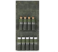 Camping Spice Jar Organizer, Canvas Condiment Storage Bag for Outdoor Hiking, Foldable Seasoning Bottle Holder with Hanging Loops, Khaki(Green Set)