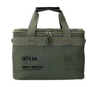 Camping Storage Bag - 22L Camp Cookware Storage Pouch | Heavy Duty 600D Oxford Travel Cooking Organizer for Outdoor Utensils | Versatile GearHiking Backpacking Barbecue and Kayaking, Khaki, Green