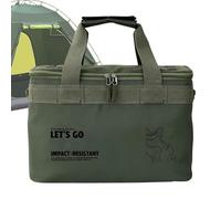 Camping Storage Bag, 22L Portable Storage Bag for Outdoor Kitchen Utensils - Organisation Pouch for Cookware, for Camping, Hiking, Picnic, Barbecue, Kayak, Green, Se référer au descriptif, Refer to