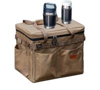 Camping Storage | Large Capacity Waterproof Outdoor Organizer - Outdoor Storage Bag with Hooks - for Hiking Trekking Fishing Travel Adventure Tools Equipment, Colour Sand, Se référer à la description