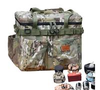 Camping Storage | Portable Large Capacity with Hooks | Utility Bag Hiking Organizer Outdoor Equipment | For Tools Equipment Tea Service Tableware Bottle Picnic, Green Camouflage, Se référer à la