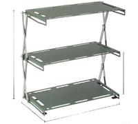 Camping Storage Rack, 3 Tier Solid Wood Foldable Portable Table, Multi-Layer Outdoor Camping Organiser Shelf(Army Green)