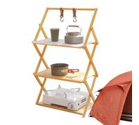 Camping Storage Rack - Foldable Portable Frame | Multi-Level Picnic Table for Kitchen, Home, Outdoor Cooking with Wear-resistant and Moisture-resistant Construction