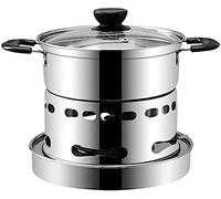 Camping Stove Fuel Paste Stove, Portable Camping Stove With Pot Spirit Stove, Stainless Steel Spirit Stove For Indoor Spaces, Tea Light Oven Cooking Without Electricity For Indoor,20cm