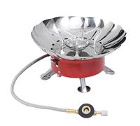 Camping stove, portable gas stove, small four-sided windproof mini folding outdoor camping stove, suitable for hiking, picnics, fishing, hiking, outdoor cooking