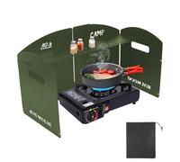 Camping Stove Windscreen Outdoor Windshield: GEEKHOM 4-Panel Steel Foldable Wind Blocker with Storage Bag - for Gas/Butane Stoves, Campers, Hikers, Picnickers in Hiking & Backpacking
