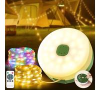 Camping String Lights, 10M LED Outdoor String Lights with 14 Lighting Modes, 2500mAh USB Rechargeable, Waterproof&Portable, Camping Fairy Lights for Tent, Garden, Hiking, Christmas Decor, Party