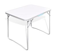 Camping Table 80x60cm MDF Top Aluminium Rim Steel Legs Foldable with Handle Lite