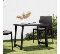 Camping Table Anthracite 79x56x64cm PP Wooden-Look Parasol Hole Durable Design