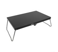 Camping Table Foldable Portable Aluminum Alloy Outdoor Hiking Table Lightweight 405g Ultralight Mini Travel Beach Picnic BBQ Stove Stand Non-Slip 38x31x12cm(black)