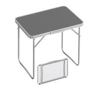 Camping Table Folding Outdoor Table with Handle 70x50x60cm, Aluminium and MDF, for Picnic Beach, Grey(Grey)