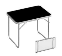 Relaxdays camping table, foldable side table, HWD 68.5 x 80 x 60 cm, camping & picnic, aluminium folding table, black