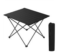 Camping Table Picnic Table Silver Lightweight Folding Outdoor Garden Balcony Market Kitchen Work Table Travel Table with Bag(Black)