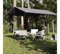 Camping Tarp, 185T Polyester, Outdoor Shelter, Grey and Orange, 360x294 cm
