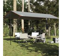 Camping Tarp in 185T Polyester, for Trekking, Grey and Orange, 500x294 cm