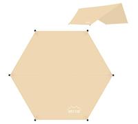 Camping Tarp Waterproof Ultralight Tent Footprint Mutifunctional Groundsheet Mat Tent Tarp Outdoor Awning Canopy for Yard Traveling Beach Picnic Hexagon Tarpaulin Shelter 3.3 * 3.3M