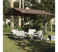 Camping Tarp with 185T Polyester, Outdoor Trekking, Brown, 366x306 cm