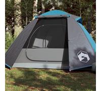 Camping Tent 2-Person Blue 185T Polyester PU 224x248x118cm Dome Waterproof Lite