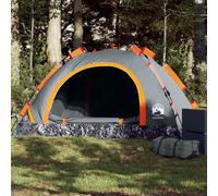 vidaXL Camping Tent 2-Person Grey and Orange Quick Release