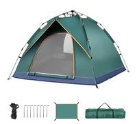 Camping Tent, 3-4 Person 2-in-1 Double Layers Instant Pop Up Tent, Waterproof Automatic Dome Tent, with Carrying Bag, Easy to Set up and Package, for Hiking Camping Backpacking Garden