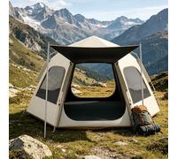 Camping Tent, 3-4 Person Automatic Instant Setup Dome Tent, Double-Layer Windproof Waterproof, Breathable Air Vent, Portable Lightweight Tent for Hiking Camping Festival B