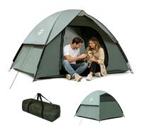 Camping Tent 3-4 Person Dome Tent-Waterproof & Windproof Lightweight Double Layer Removable Rainfly,Easy Setup Portable Outdoor Shelter Family Camping, Hiking,Backpacking Adventures-6.56x6.23x4.26FT