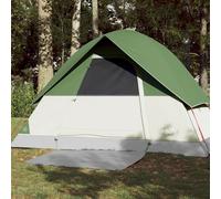 Camping Tent 3-Person Green 185T Polyester PU Coated Dome Waterproof 215x150x127