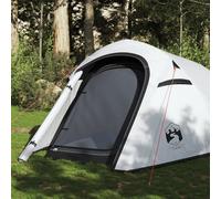 Camping Tent 3-Person White Blackout 185T Polyester PU Coated Tunnel Waterproof